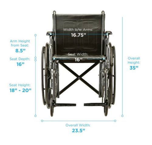 standard wheelchair width measurement