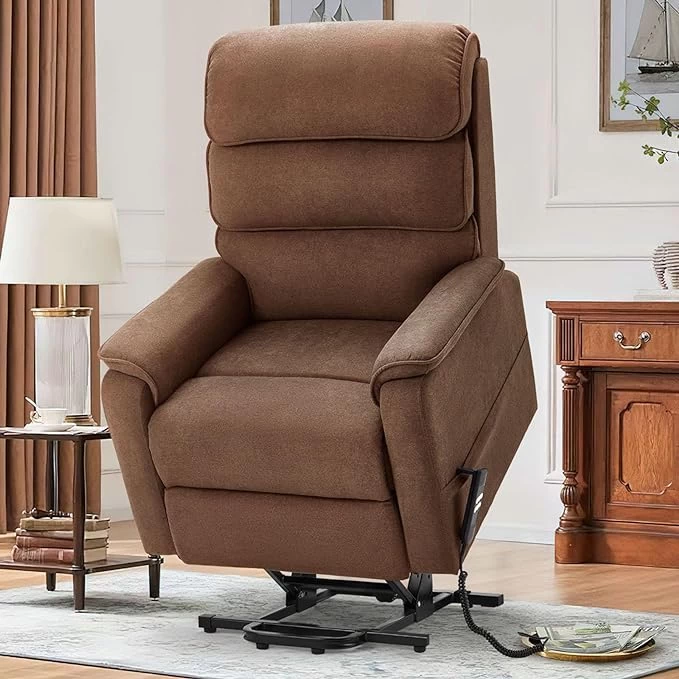 Esright Electric Dual Motor Power Recliner Lift Chair Microfiber Lift Recliner for Elderly